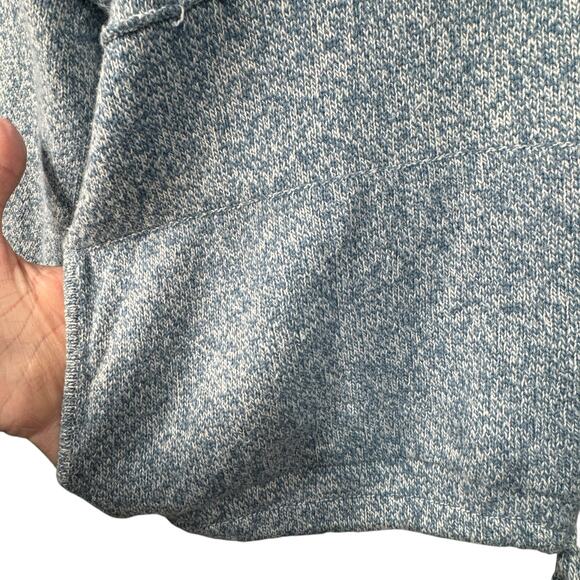 Kimono PureJill Large Sweater Cowl Neck Marled 3/4 Drop Sleeves Drawstring Blue - Picture 5 of 11